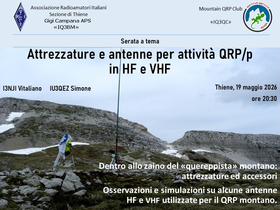 Serata sul QRP montano in HF e VHF